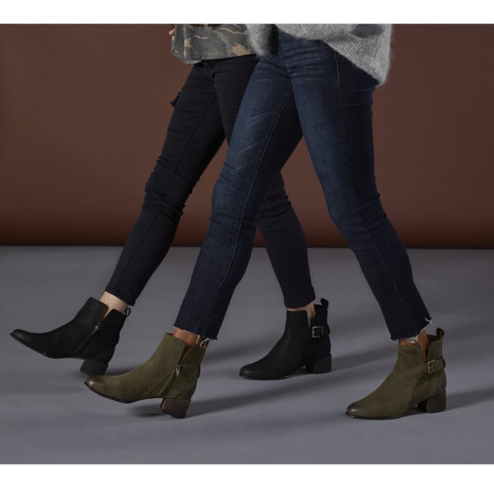 Vionic Sienna Waterproof Leather Short Block Heel Ankle Boot Bootie Winter Snow - Picture 5 of 14